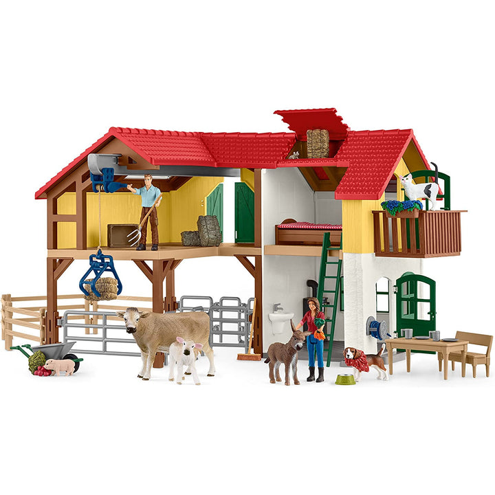 Schleich Großes Bauernhof-Set mit Ställen und Tieren 42407