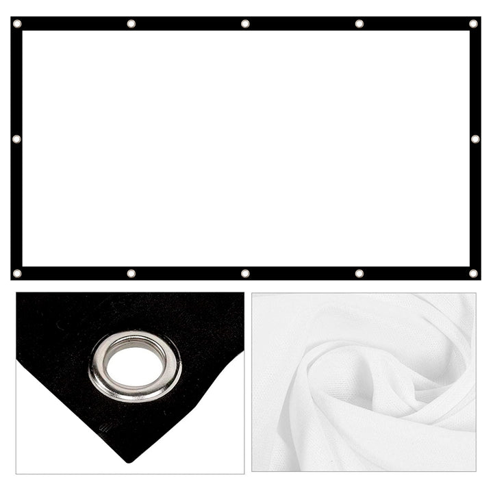 Maclean MC-980 84", 186x100cm Projektor-Leinwand Faltbarer Bildschirm Projektionswand mit Haken Betrachtungswinkel: 179° Tragbar Faltbar Spannhaken Beamerleinwand Präsentationswand 25 mm Rand 16:9