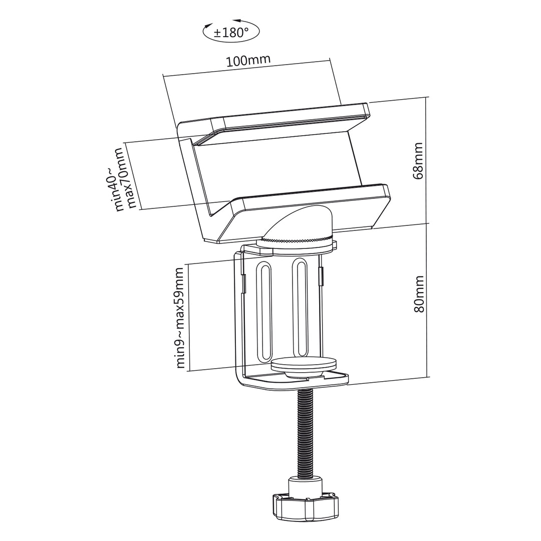 Maclean MC-470 Tischhalterung für Steckdosenleiste von 40 bis 70mm Kabelmanagment für Schreibtisch/Tischplatte Mehrfachsteckerleiste Befestigung Organizer (Weiß)