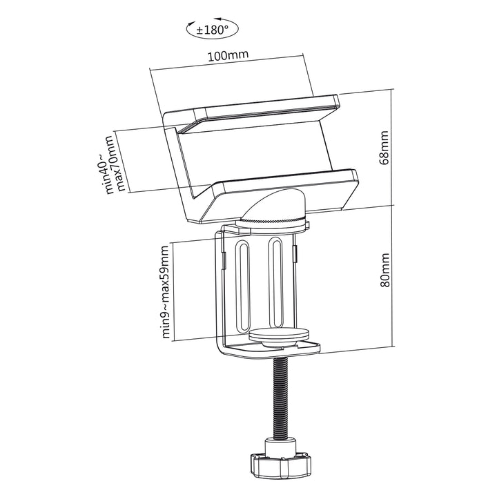 Maclean MC-470 Tischhalterung für Steckdosenleiste von 40 bis 70mm Kabelmanagment für Schreibtisch/Tischplatte Mehrfachsteckerleiste Befestigung Organizer (Weiß)