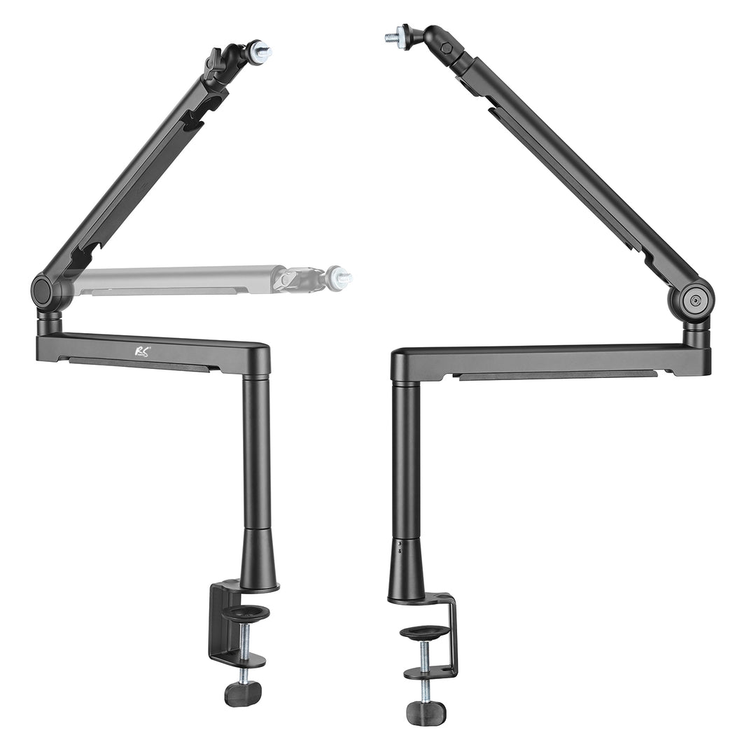 Professioneller Mikrofonständer mit integriertem Kabelmanagement Einstellbarer Mikrofonarm 3/8"- 5/8" Mikrofonschwenkarm Tischbefestiung max. 2kg