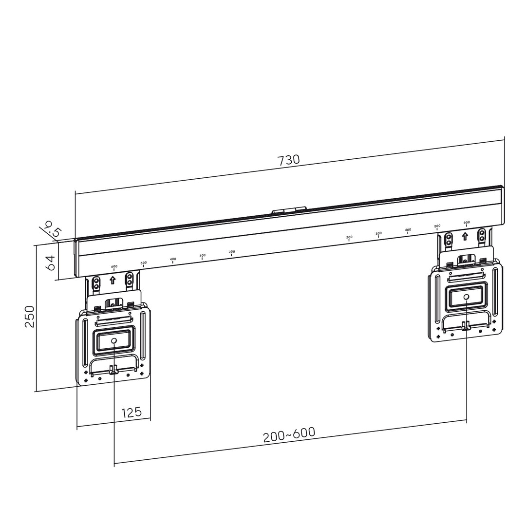 Ultraflache Wandhalterung für 37-80" Flach & Curved Fernseher bis zu 75kg Max. VESA 600x400 Universal TV Halterung