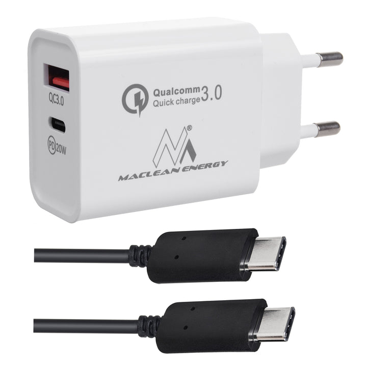 20W Quick Charge Power Delivery USB Typ-C Netzladegerät plus 1m Kabel