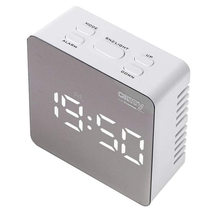 Wecker mit Raumtemperaturanzeige Alarm Datumsanzeige Weckeranzeige Hintergrundbeleuchtung Tischuhr Temperaturanzeige USB- oder batteriebetrieben (Weiß)