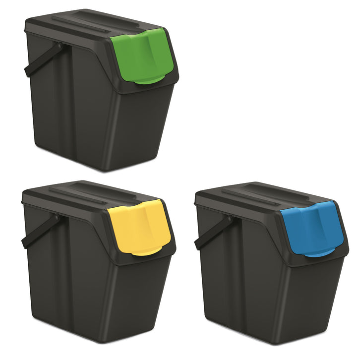 Keden SORTI BOX 3x25l Abfalleimer - schwarz Recycling