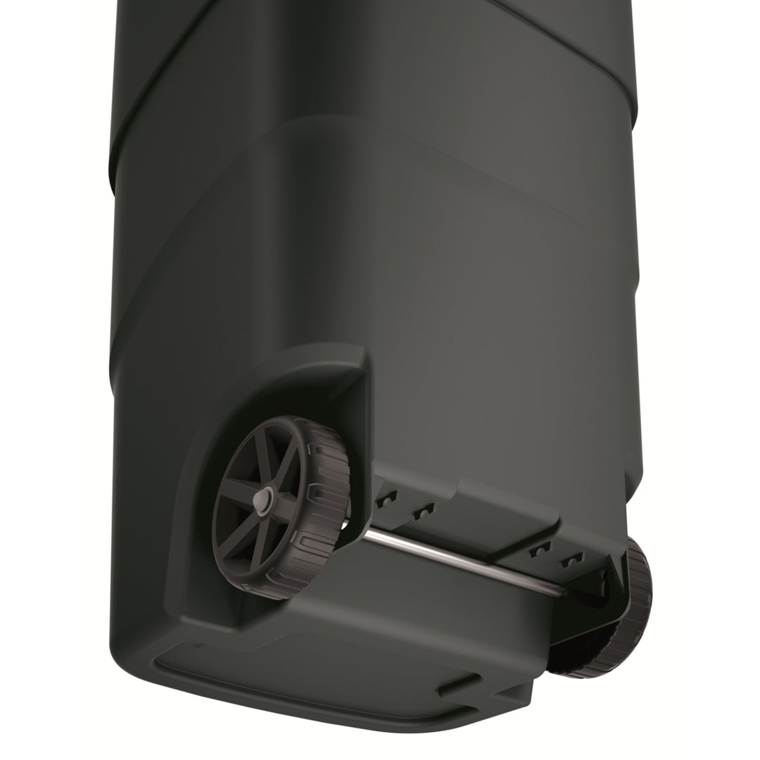 Wheeler 110L Müllbehälter mit Rädern und Deckel Mülltonne Müllgroßbehälter Großmülltonne Universaltonne Kunststoff (Schwarz)