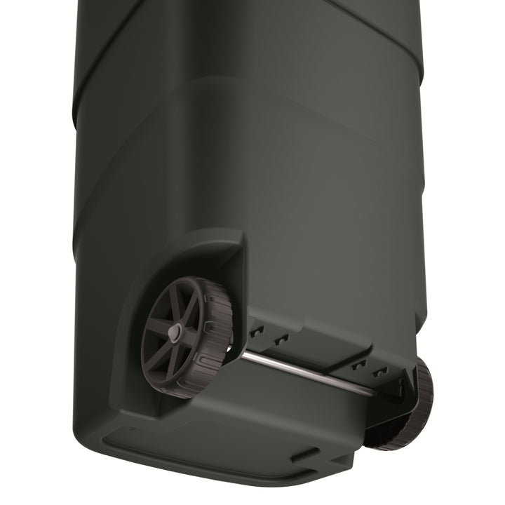 Wheeler 110L Müllbehälter mit Rädern und Deckel Mülltonne Müllgroßbehälter Großmülltonne Universaltonne Kunststoff (Schwarz)