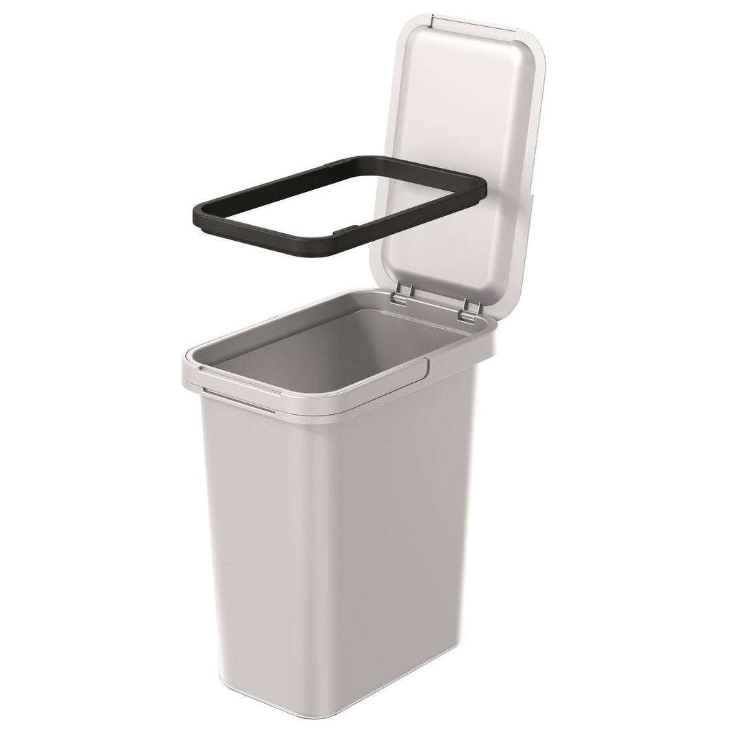 Keden SYSTEMA Mülleimer - Aschgrau 12 Liter Abfalleimer mit Deckel Kunststoff