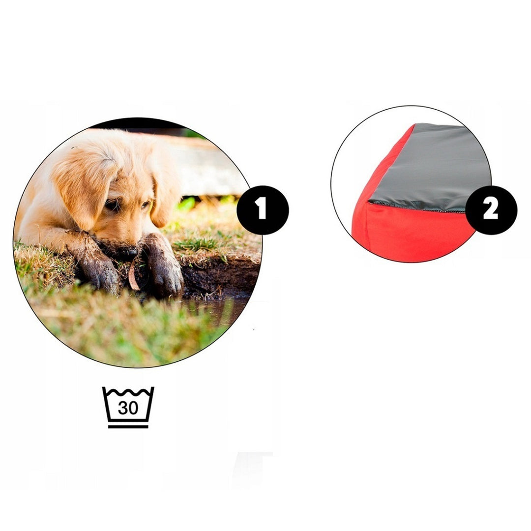 Ecco Hunde- und Katzenbett mit Kissen Wasserdichtes Nylon Hundekissen Hundekorb Haustierbett Waschbar Wasserdichtes Material (Innenmaße: 130x100 / Außenmaße: 145x115cm, Grau/schwarz)