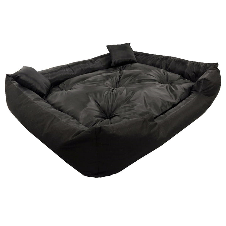 Ecco Hunde- und Katzenbett mit Kissen Wasserdichtes Nylon Hundekissen Hundekorb Haustierbett Waschbar Wasserdichtes Material  Schwarz