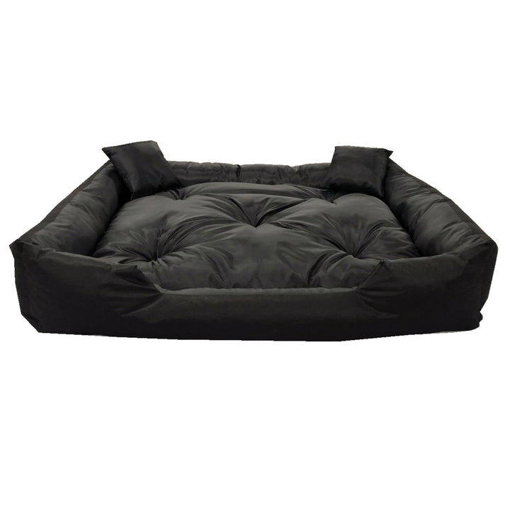 Ecco Hunde- und Katzenbett mit Kissen Wasserdichtes Nylon Hundekissen Hundekorb Haustierbett Waschbar Wasserdichtes Material  Schwarz