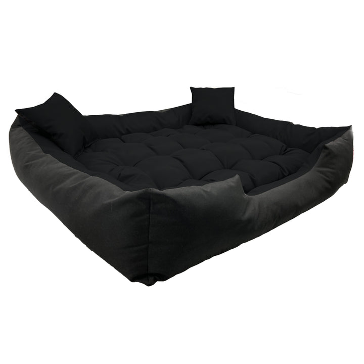 Ecco Hunde- und Katzenbett mit Kissen Wasserdichtes Nylon Hundekissen Hundekorb Haustierbett Waschbar Wasserdichtes Material  Schwarz