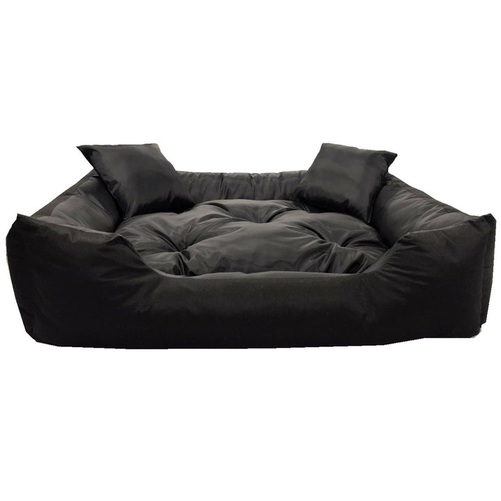 Ecco Hunde- und Katzenbett mit Kissen Wasserdichtes Nylon Hundekissen Hundekorb Haustierbett Waschbar Wasserdichtes Material  Schwarz