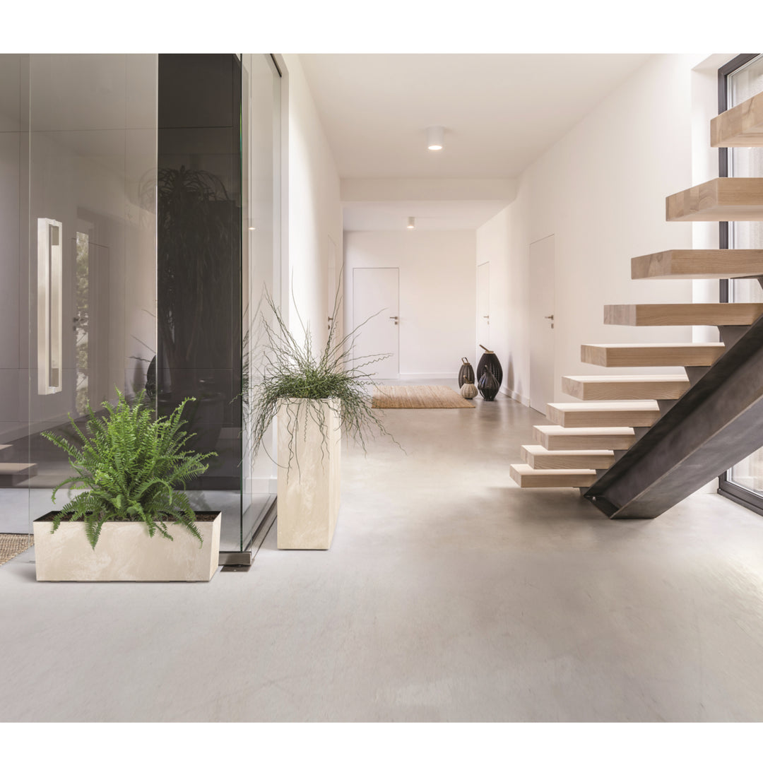 Prosperplast Urbi Case Beton Effect Pflanzkübel mit Innentopf Pflanztrog Blumentrog für Innen- und Außenbereich Rechteckig Kunststoff 77x23,5x24,6cm (Anthrazit)