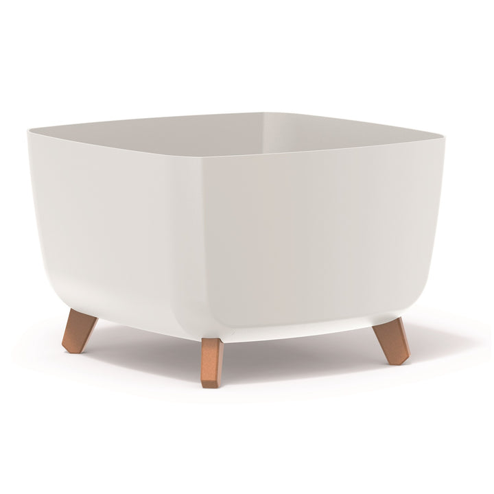 Prosperplast Gracia Square Blumentopf mit abnehmbaren Beinen inkl. Einsatz für Innen- und Außenbereich Pflanzgefäß Quadratisch Kunststoff UV-beständig 39x39x27cm