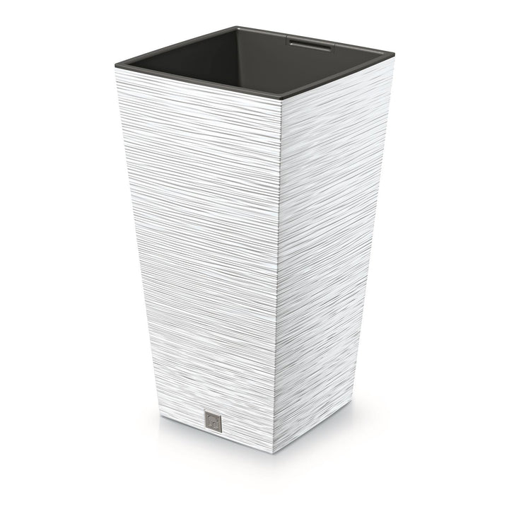 Prosperplast Blumentopf mit Einsatz 19L Weiß 24x24x45cm Indoor Outdoor Garten Haus Terrasse Balkon Wetterfest
