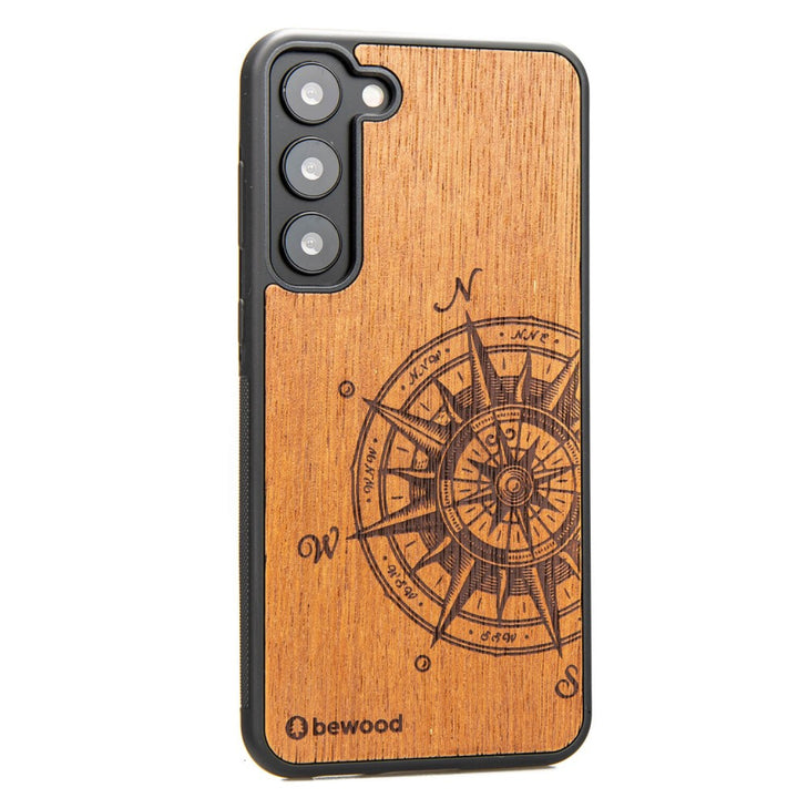 Handyhülle Holzetui Kompatibel mit Samsung Galaxy S23 Plus Schutzhülle Hergestellt aus Naturholz Handwerkliche Präzision (Traveler/Merbau)