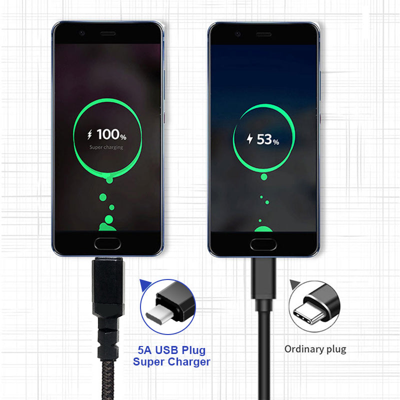 Kabel 2 x USB-C 100W Maclean, unterstützt PD, Datenübertragung bis zu 10Gbps, 5A, schwarz, Länge 1m, MCE491