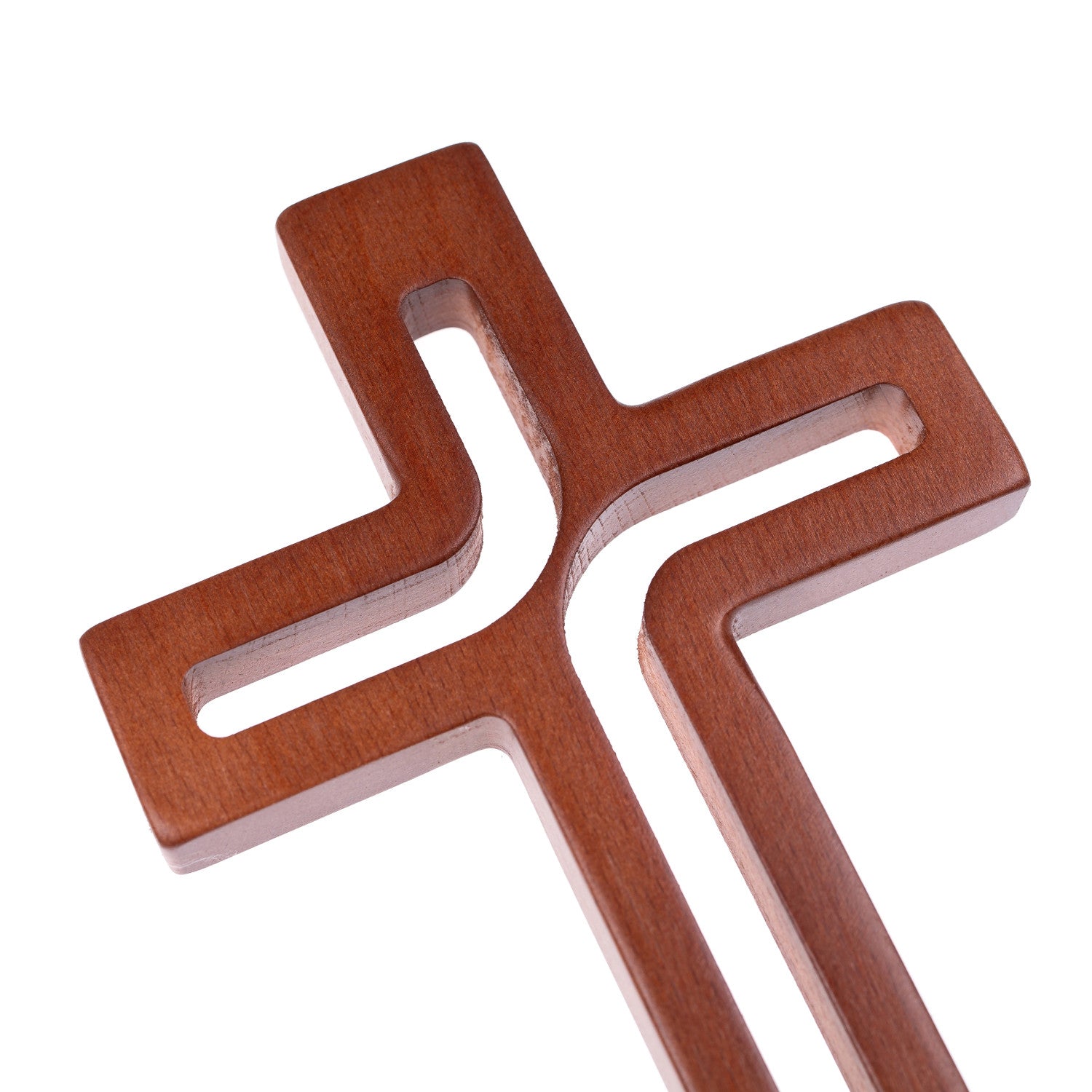 Hängendes Kreuz aus Buchenholz Modern Wandkreuz Kruzifix Glatte