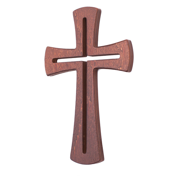 Sperrholz Hängekreuz modern braun 18x11x1cm