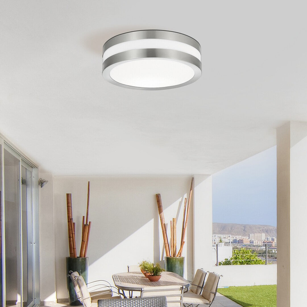 Rabalux Stuttgart Außen Deckenleuchte 2x E27 edelstahl rund 285mm