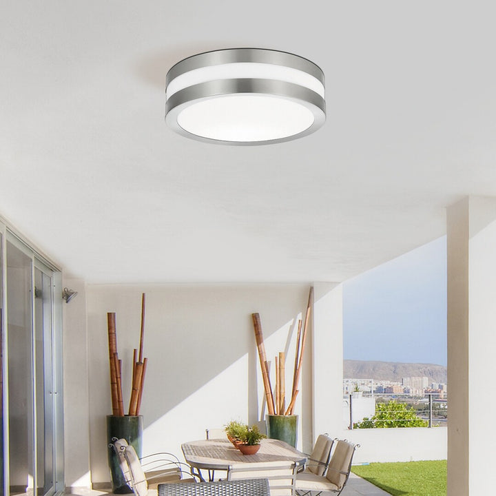 Rabalux Stuttgart Außen Deckenleuchte 2x E27 edelstahl rund 285mm