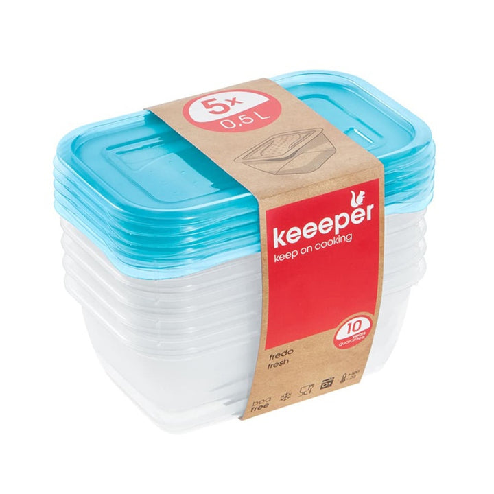 Keeeper Set von Lebensmittelbehältern 5x500 ml  Fredo Fresh