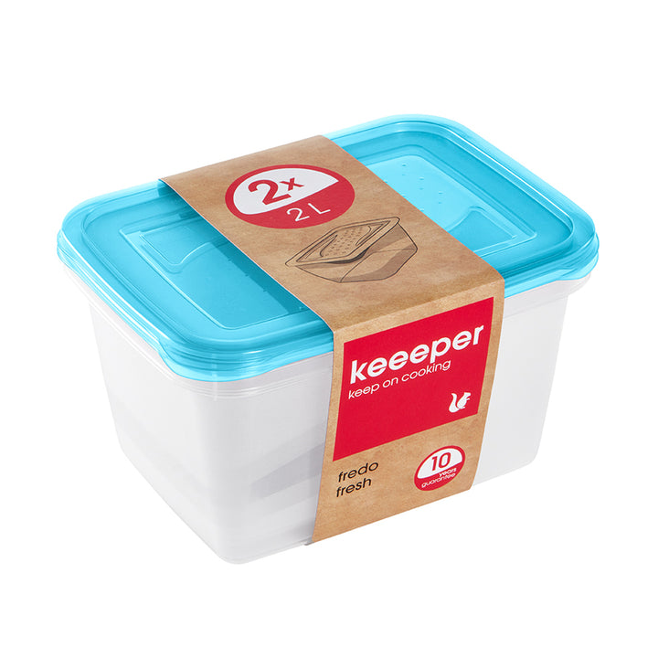 Keeeper Set von Lebensmittelbehältern 2 x 2 L Fredo Fresh