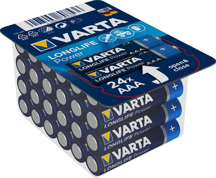 Varta Longlife Power Alkalibatterie-Set, 24x R-03 LR3 AAA + 24x R-06 LR6 AA