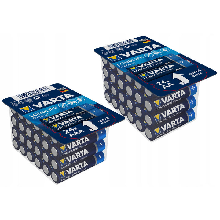 Varta Longlife Power Alkalibatterie-Set, 24x R-03 LR3 AAA + 24x R-06 LR6 AA