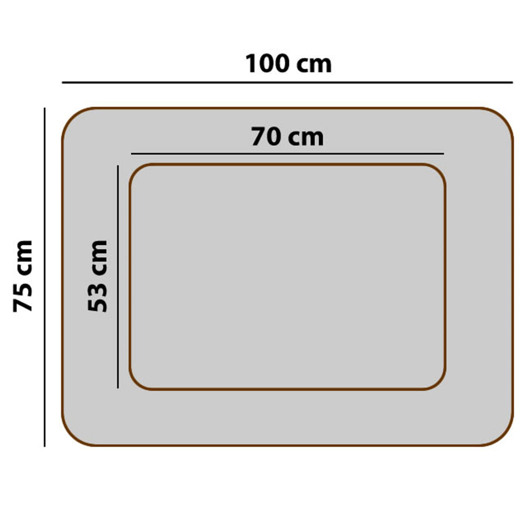 Mestizo Mallorca Comfort Haustierbett Hundekorb Tierbett Hundesofa aus Strapazierfähigem Polsterstoff (Außenmaße: 100x75cm / Innenmaße: 70x53cm, Hellgrau/schwarz)