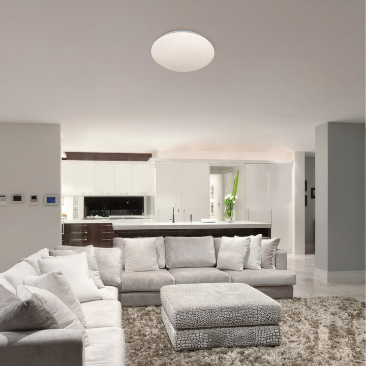 Rabalux Lucas 71334 LED-Deckenleuchte mit regulierbaren Mikrowellen-Bewegungssensor IP44 24W 1750 LM LED-Lichtquelle Innenleuchten Farbtemperatur von 4000 K Naturweiß