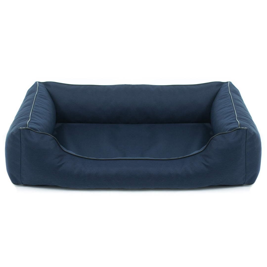 Mestizo Valencia Orthopedic Orthopädisches Haustierbett Hundekorb Tierbett Hundesofa Außenmaße: 65x50cm / Innenmaße: 41x27cm, Marine/Schwarz