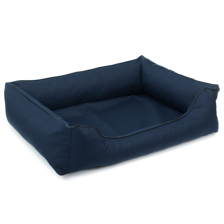 Mestizo Valencia Orthopedic Orthopädisches Haustierbett Hundekorb Tierbett Hundesofa Außenmaße: 65x50cm / Innenmaße: 41x27cm, Marine/Schwarz