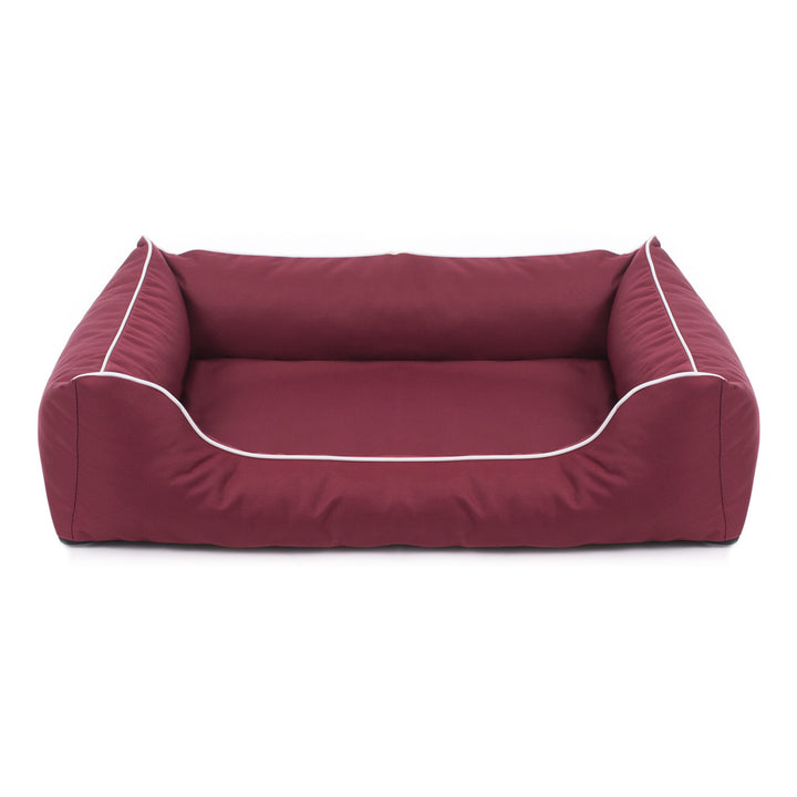 Mestizo Valencia Orthopedic Orthopädisches Haustierbett Hundekorb Tierbett Hundesofa Außenmaße: 80 x 60 cm / Innenmaße: 56 x 40 cm Weinrot/Weiß