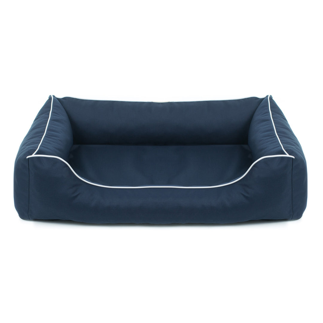 Mestizo Valencia Orthopedic Orthopädisches Haustierbett Hundekorb Tierbett Hundesofa Außenmaße: 80 x 60 cm / Innenmaße: 56 x 40 cm Marine/Weiß