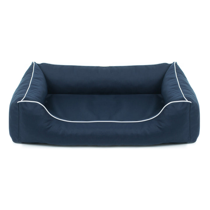 Mestizo Valencia Orthopedic Orthopädisches Haustierbett Hundekorb Tierbett Hundesofa Außenmaße: 80 x 60 cm / Innenmaße: 56 x 40 cm Marine/Weiß