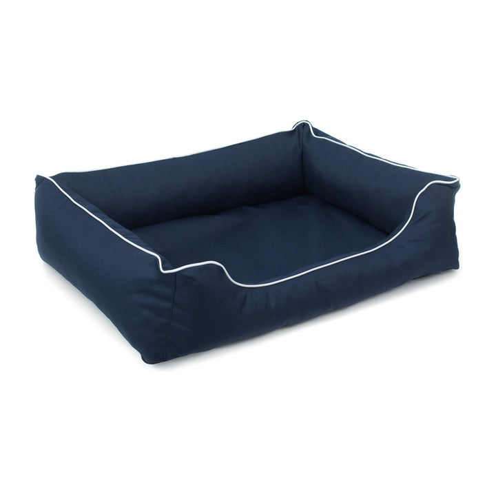 Mestizo Valencia Orthopedic Orthopädisches Haustierbett Hundekorb Tierbett Hundesofa Außenmaße: 80 x 60 cm / Innenmaße: 56 x 40 cm Marine/Weiß