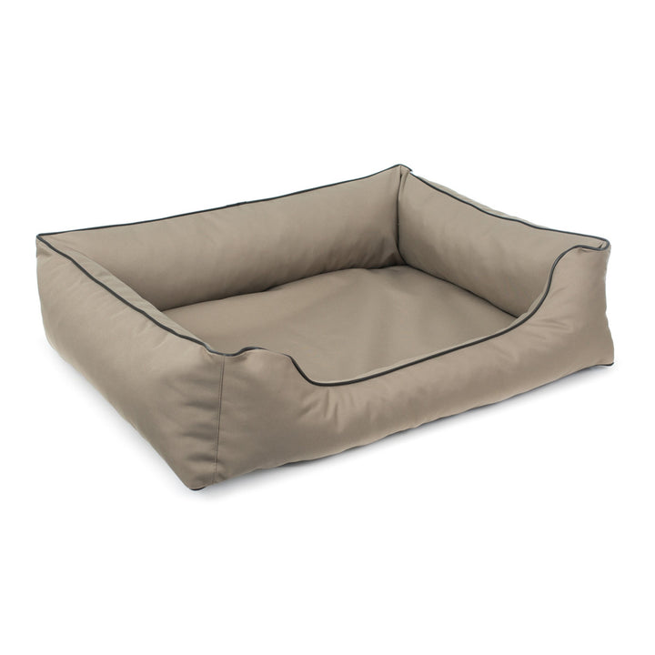Mestizo Valencia Orthopedic Orthopädisches Haustierbett Hundekorb Tierbett Hundesofa Außenmaße: 100x75 cm / Innenmaße: 70x53 cm Beige/Schwarz