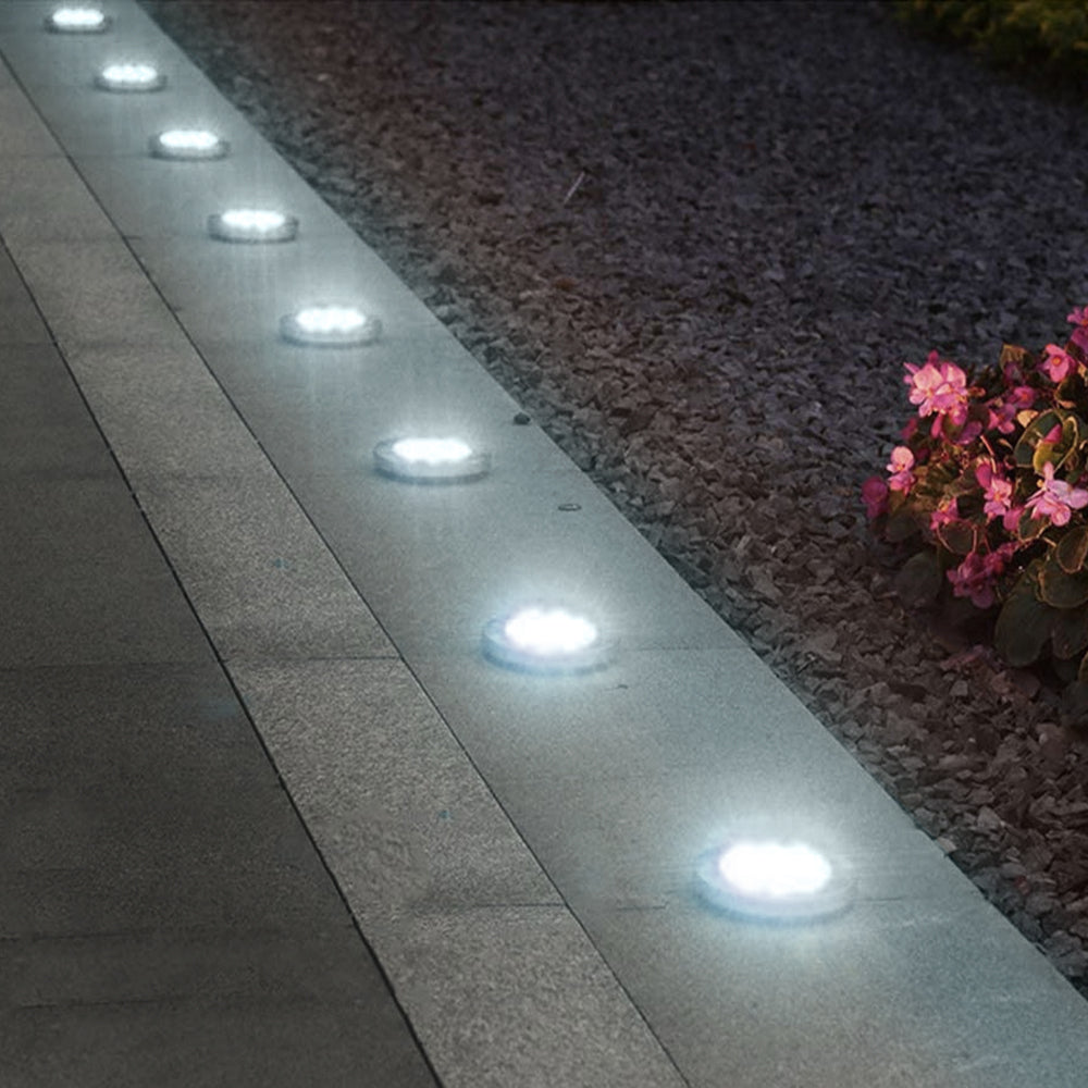 Maclean MCE318 LED Solar Bodenleuchten mit Erdspieß 12 LED SMD Neutralweiß 4000K 0,7W Solarlampe für Außen Wegeleuchte Gartenleuchten IP44 (12x Stück)