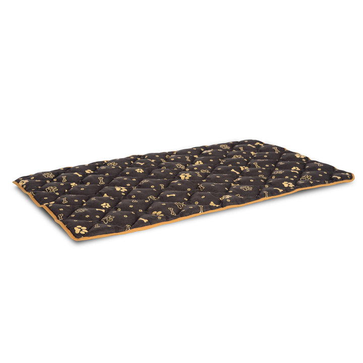 Prestige Hundebett Hundematte Haltbare wasserdichte Hundematratze mit einem Muster aus goldenen Knochen in Braun (120x80cm)