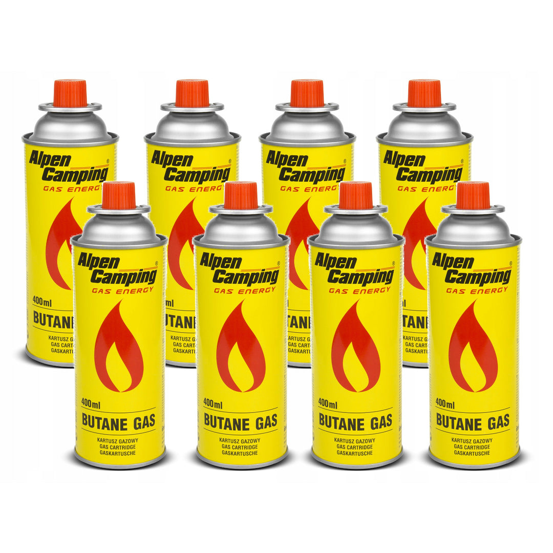 camping gasflasche Alpen Camping 8x 400ml Gaskartusche Gasflasche für Gaskocher Campingko – Euroelectronics DE