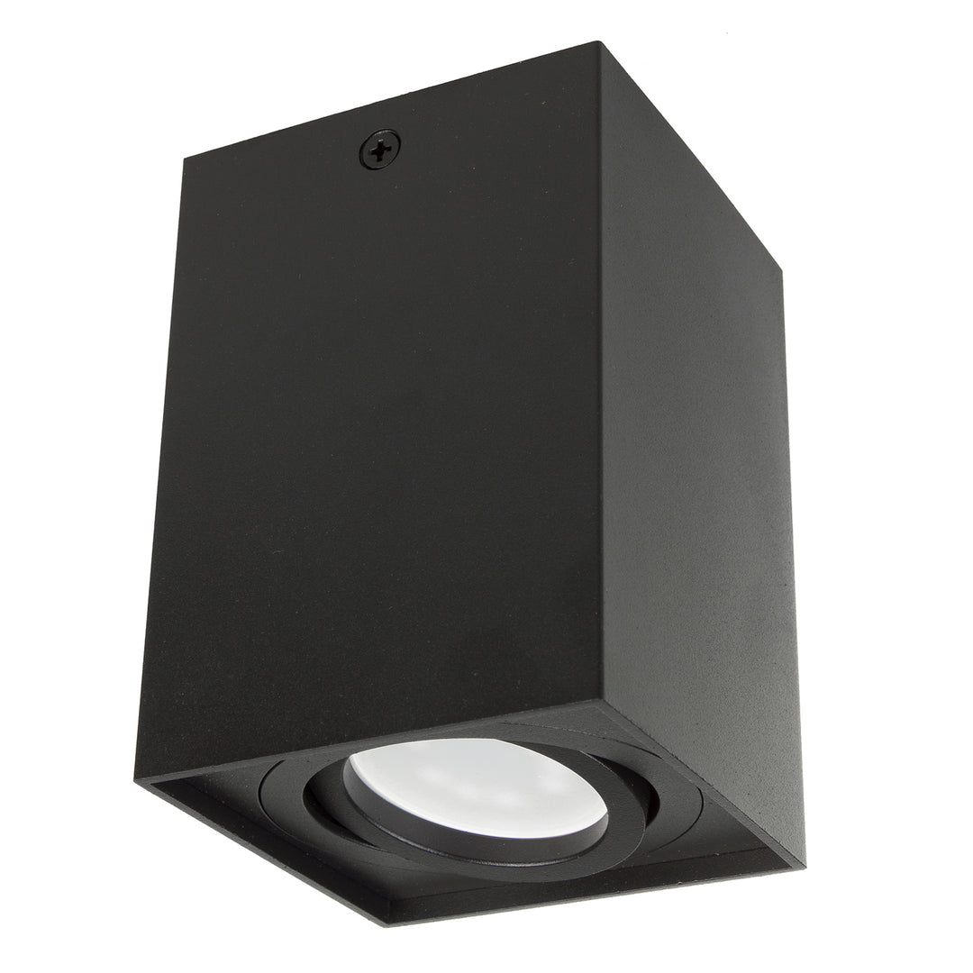 3x Maclean Röhre / Anbauleuchte, Spot, quadratisch, Aluminium, GU10, 80x80x115mm, schwarz, MCE426 B + 3x LED Leuchtmittel 5W