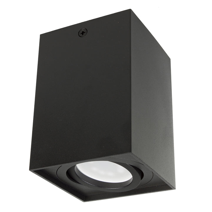 3x Maclean Röhre / Anbauleuchte, Spot, quadratisch, Aluminium, GU10, 80x80x115mm, schwarz, MCE426 B + 3x LED Leuchtmittel 5W