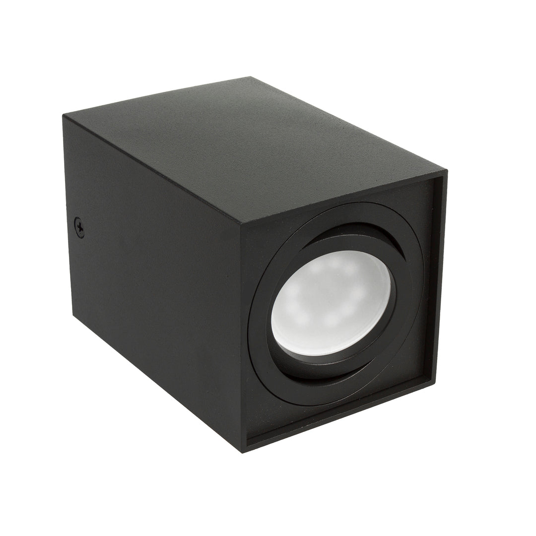 3x Maclean Röhre / Anbauleuchte, Spot, quadratisch, Aluminium, GU10, 80x80x115mm, schwarz, MCE426 B + 3x LED Leuchtmittel 5W