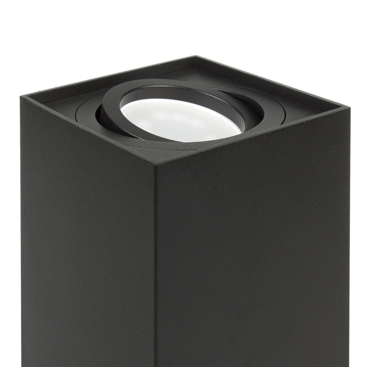 3x Maclean Röhre / Anbauleuchte, Spot, quadratisch, Aluminium, GU10, 80x80x115mm, schwarz, MCE426 B + 3x LED Leuchtmittel 5W