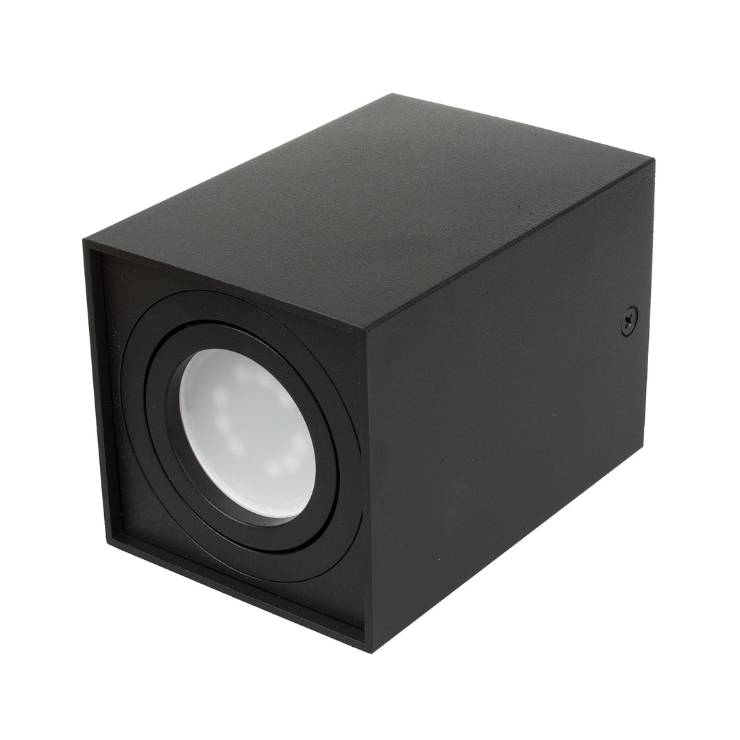 3x Maclean Röhre / Anbauleuchte, Spot, quadratisch, Aluminium, GU10, 80x80x115mm, schwarz, MCE426 B + 3x LED Leuchtmittel 5W