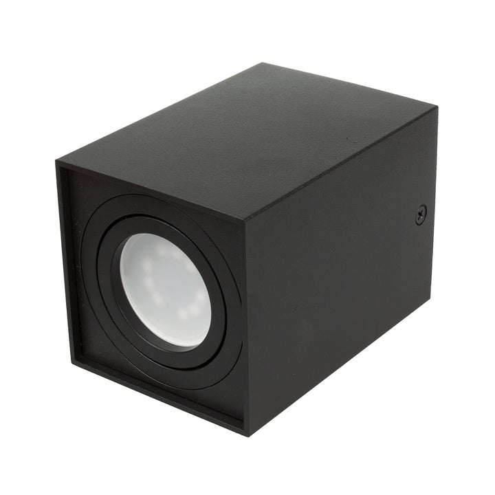 3x Maclean Röhre / Anbauleuchte, Spot, quadratisch, Aluminium, GU10, 80x80x115mm, schwarz, MCE426 B + 3x LED Leuchtmittel 5W