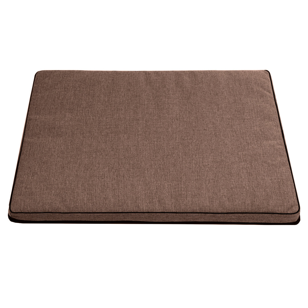 Leon Standard Hundekatzen-Matratzenbett 80x60x5cm in braun mit schwarzer Zierleiste