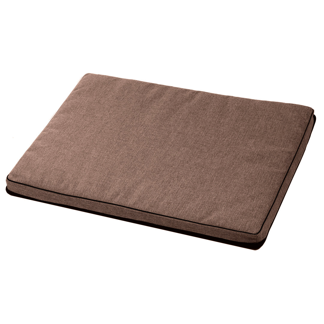 Leon Standard Hundekatzen-Matratzenbett 80x60x5cm in braun mit schwarzer Zierleiste